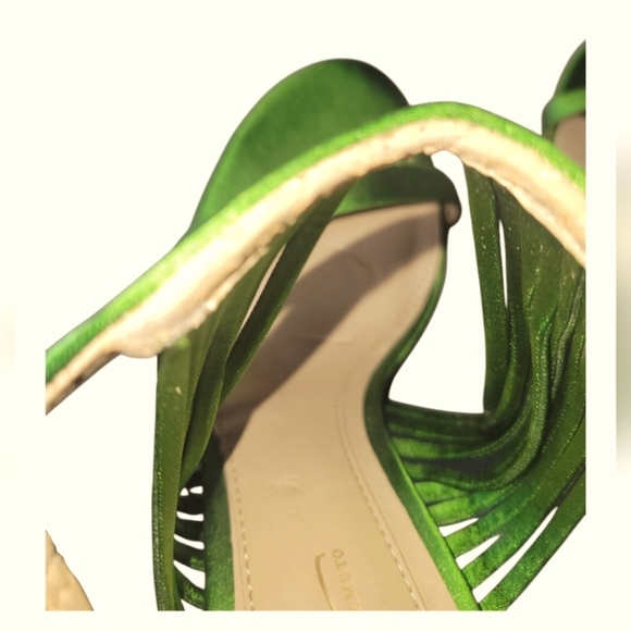 Imagine Vince Camuto Raim Satin  Ankle Strap Green Women's Sandals Sz 7 1/2M/38 - Picture 8 of 10